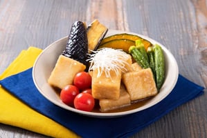 高野豆腐と夏野菜の揚げ出し風